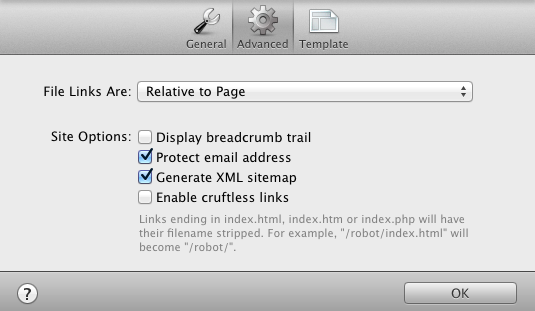 Setup Menu Advanced Options
